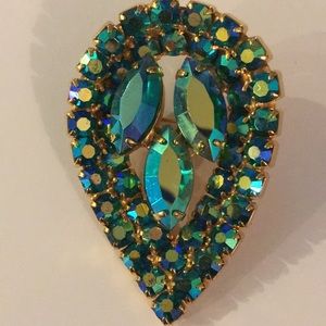 Turquoise Blue Teardrop Brooch